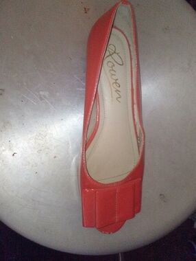 Rowen Coral Patent Pleated Toe Flat